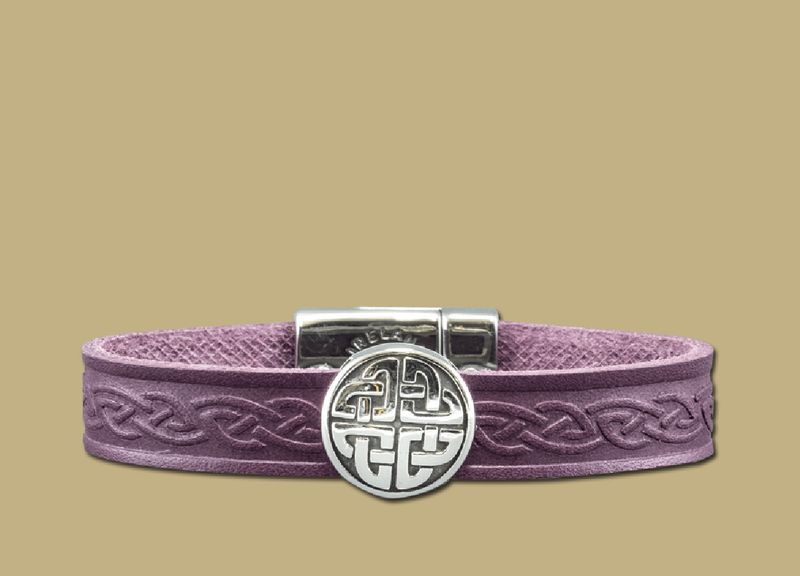 Knot Leather Cuff - Purple