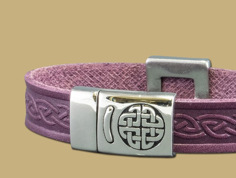 Knot Leather Cuff - Purple
