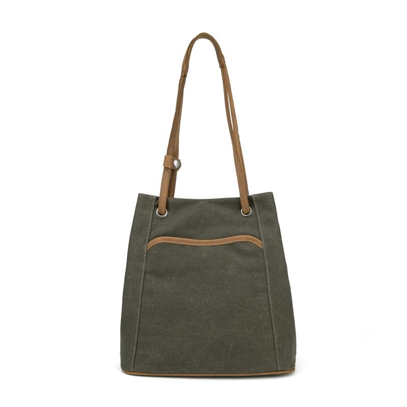 Minimal Canvas Shoulder Bag - Green