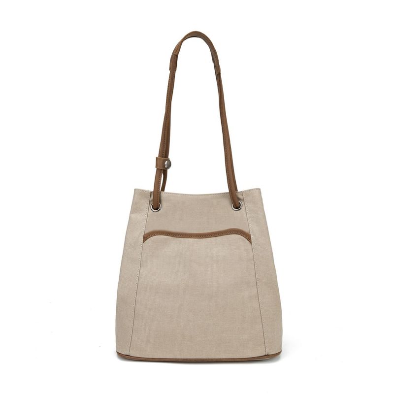 Minimal Canvas Shoulder Bag - Cream