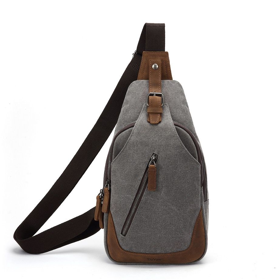 Canvas Sling Bag - Charcoal
