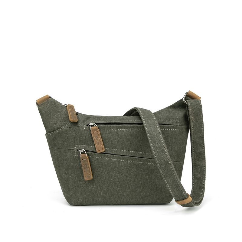 Small Waxed Canvas Shoulder Bag - Green