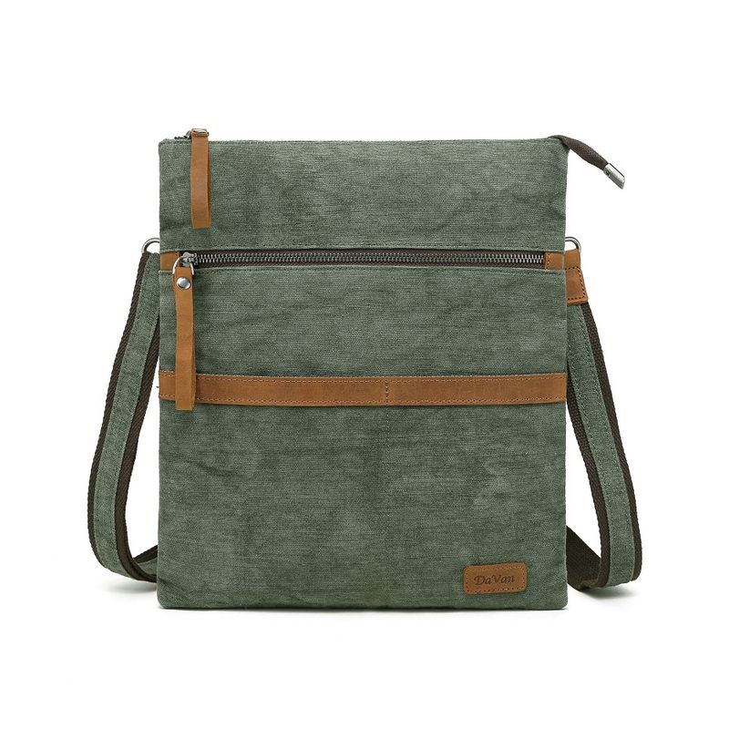 Small Cotton Linen Shoulder Bag - Green