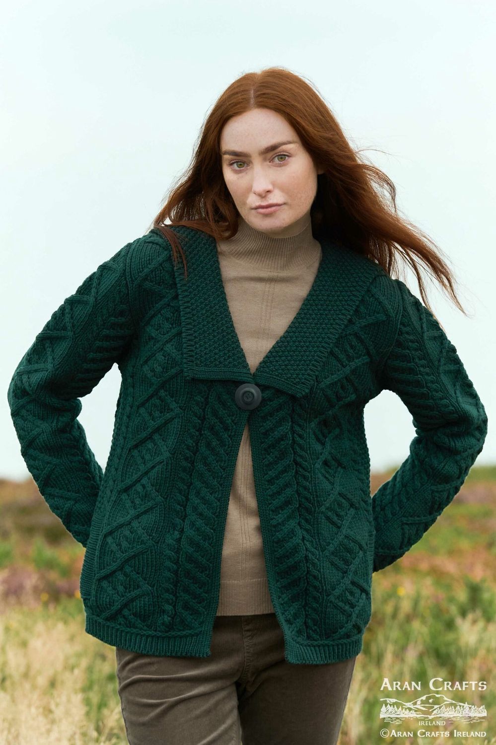 Beltra One Button Cardigan - Cedar