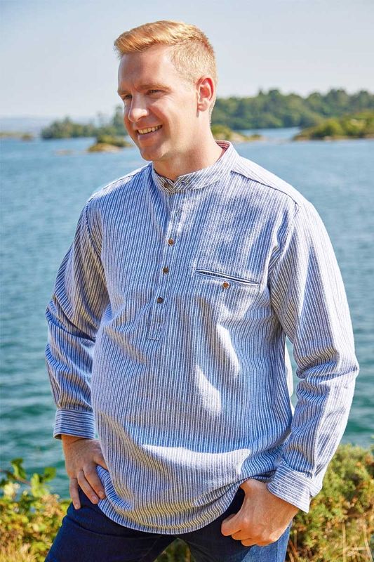Lee Valley Grandfather Shirt - Grey Stripe