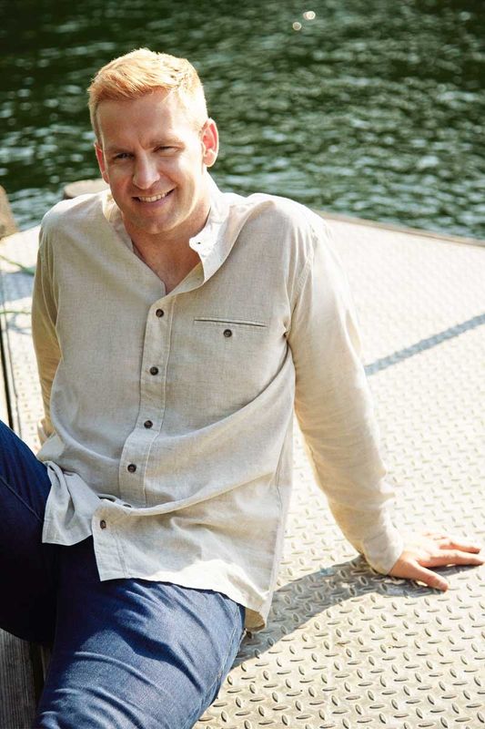 Lee Valley Linen Short Sleeve Grandad Shirt - Natural