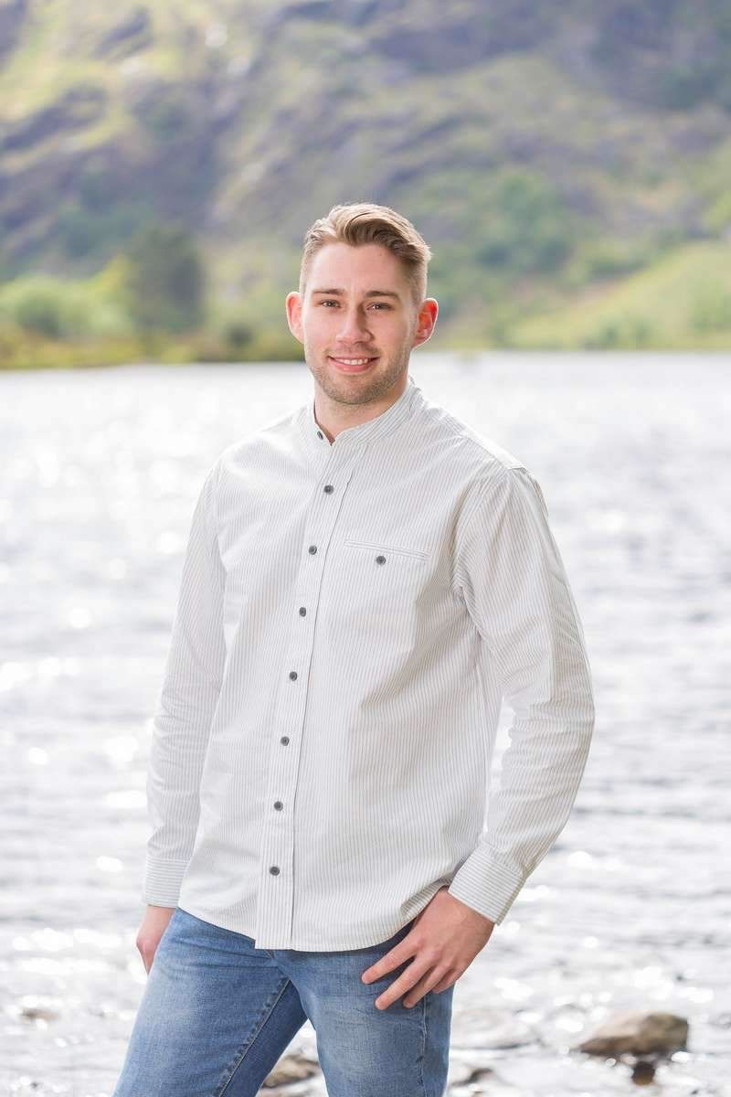 Lee Valley Comfort Grandfather Shirt - Cream Stripe