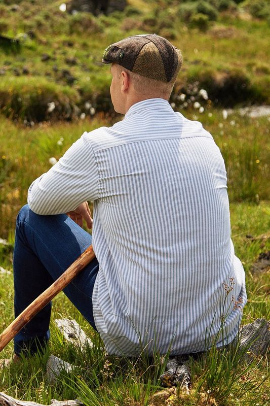 Lee Valley Grandfather Shirt - Green/Cream Stripe