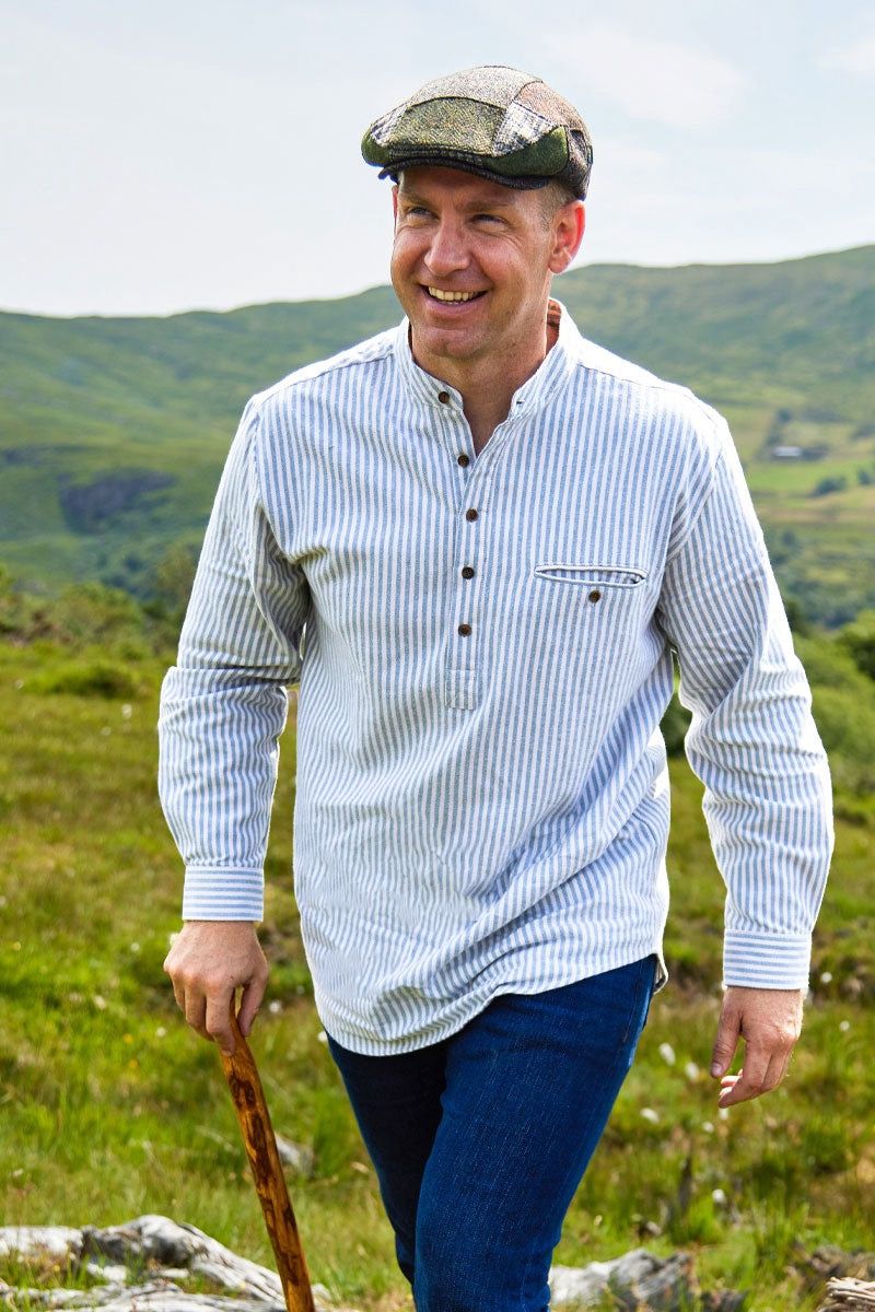 Lee Valley Grandfather Shirt - Green/Cream Stripe