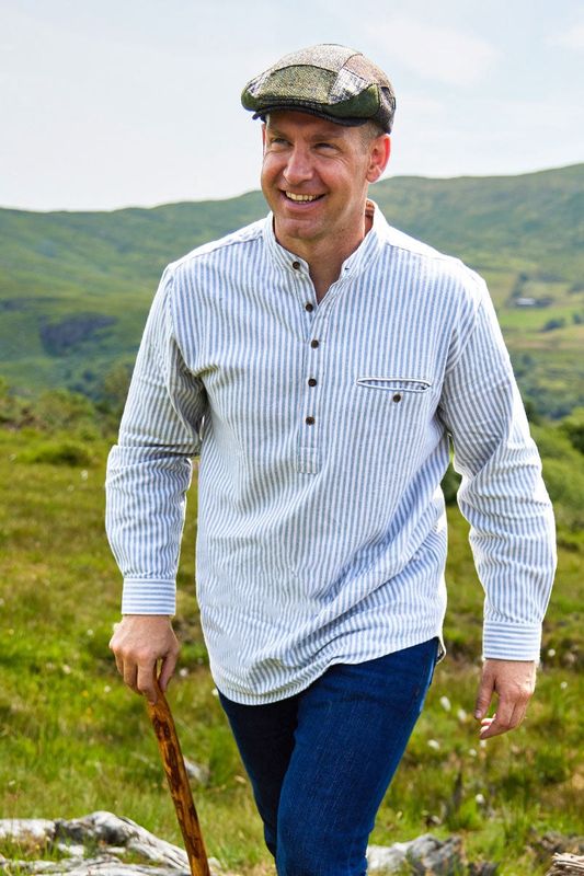 Lee Valley Grandfather Shirt - Green/Cream Stripe