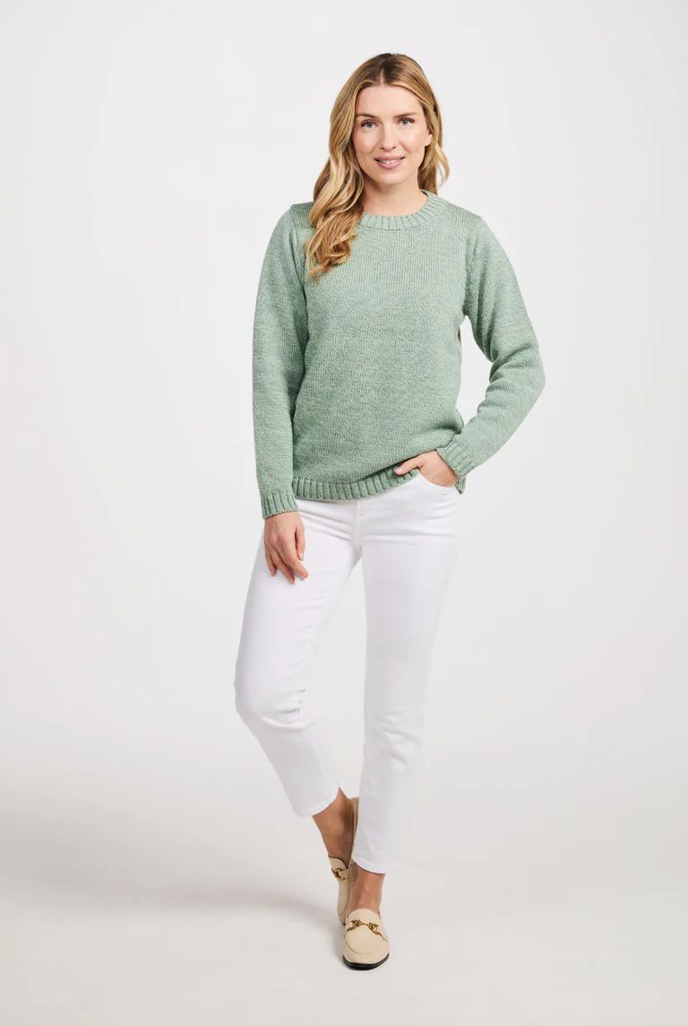 Supersoft Merino No Pattern Crewneck - Seafoam Green