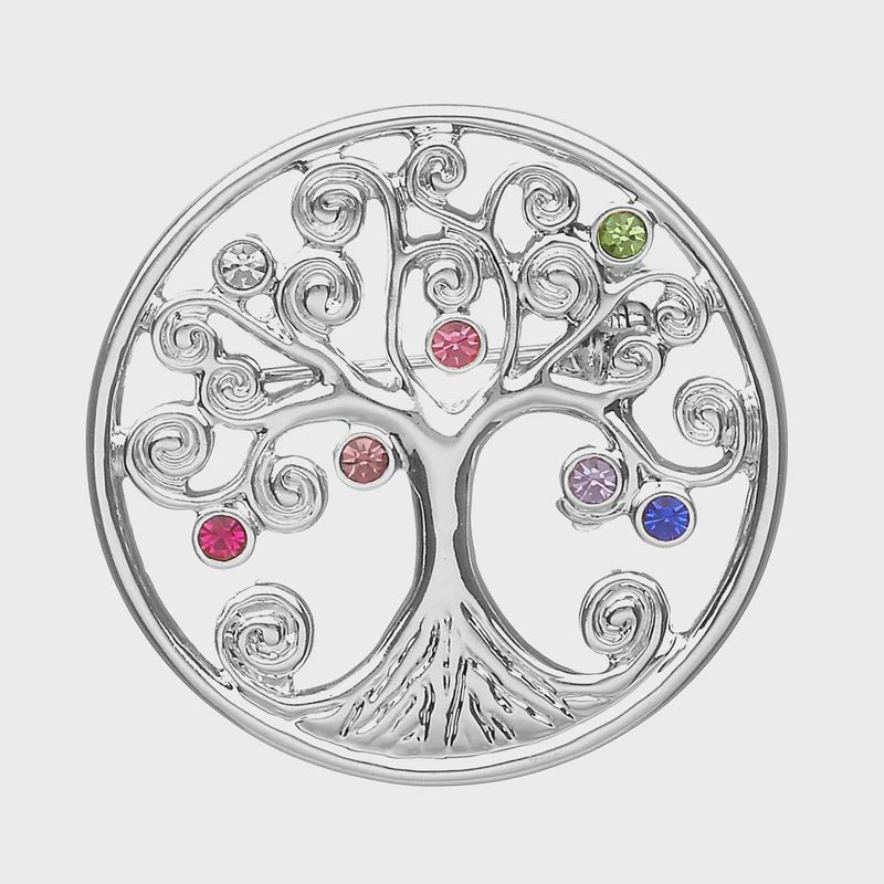 Tree of Life Brooch w/ Multi Stones