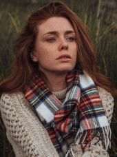 Irish Wool Scarf Medium - Dress Stewart Tartan