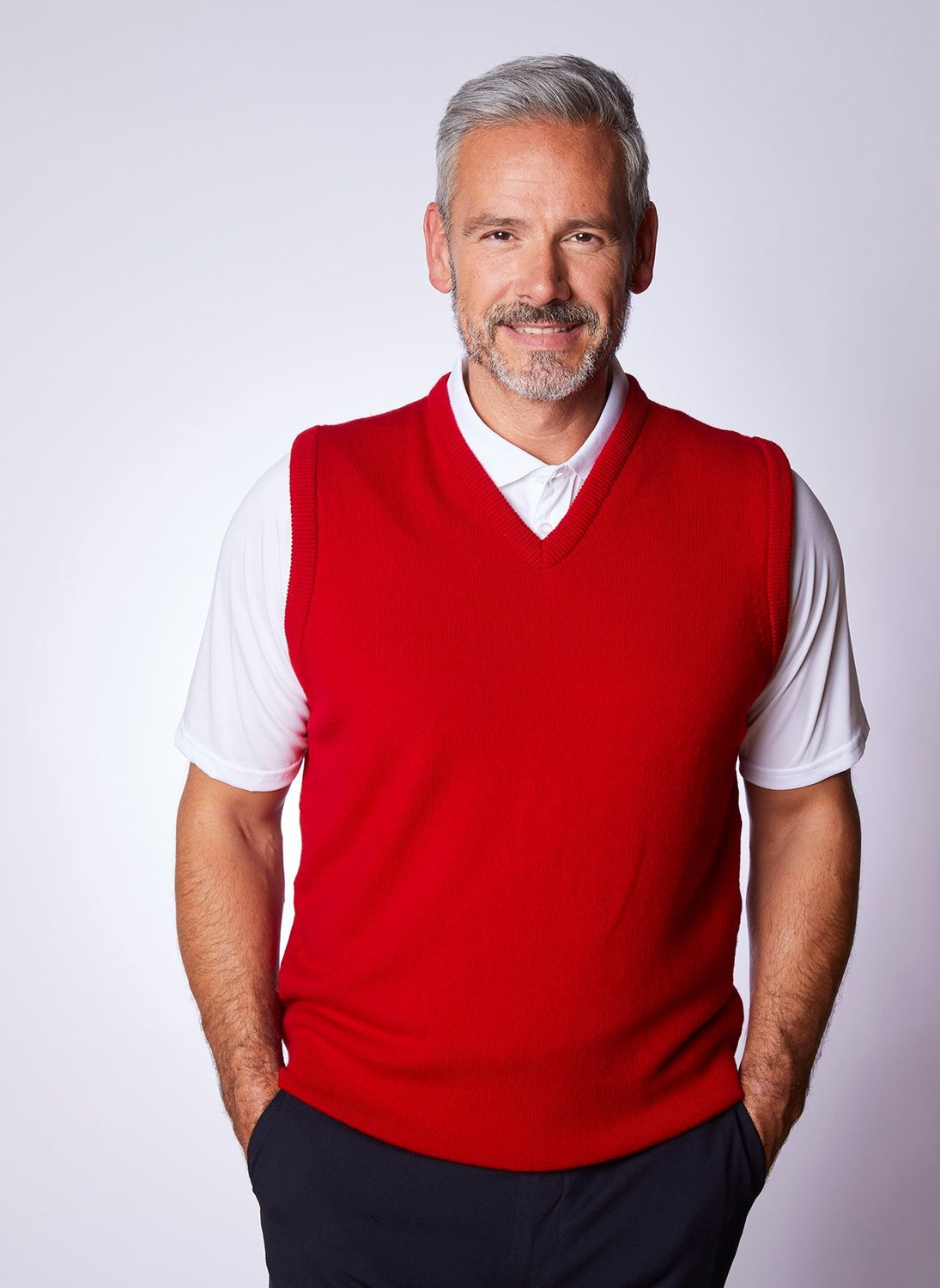 Lambswool Slipover Sweater Vest - Cardinal Red