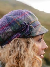 Una Tweed Hat - Purple Green Plaid