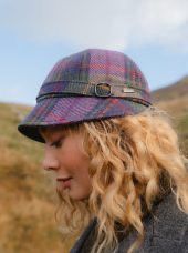 Eve Tweed Hat - Purple Green Plaid