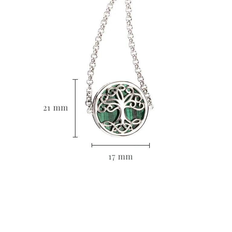 Sterling Silver Tree of Life Bracelet - Malachite