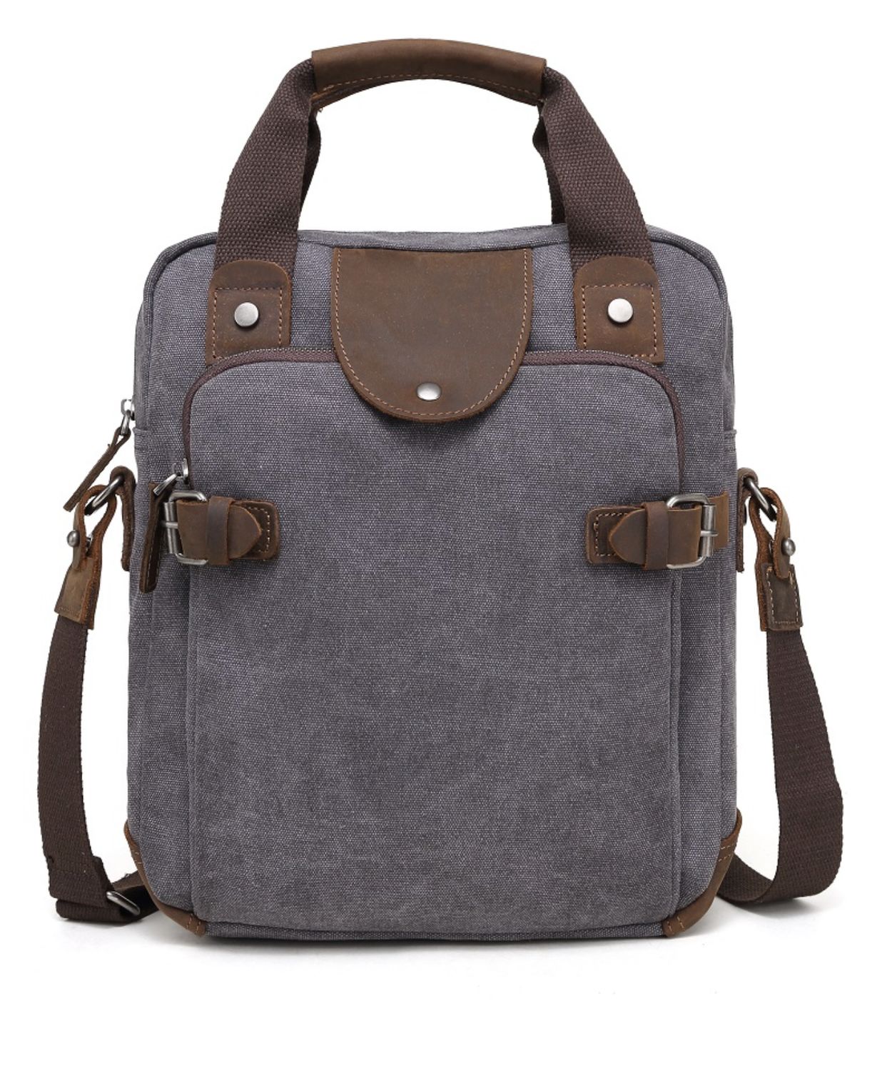 Canvas Messenger Bag - Grey