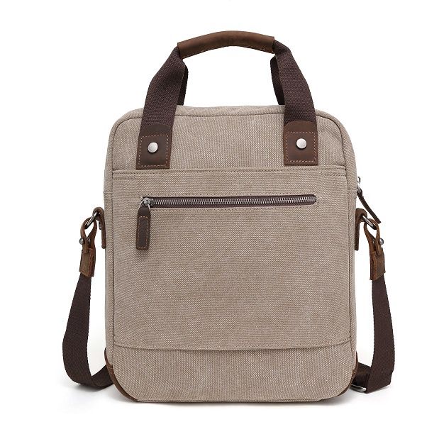 Canvas Messenger Bag - Grey