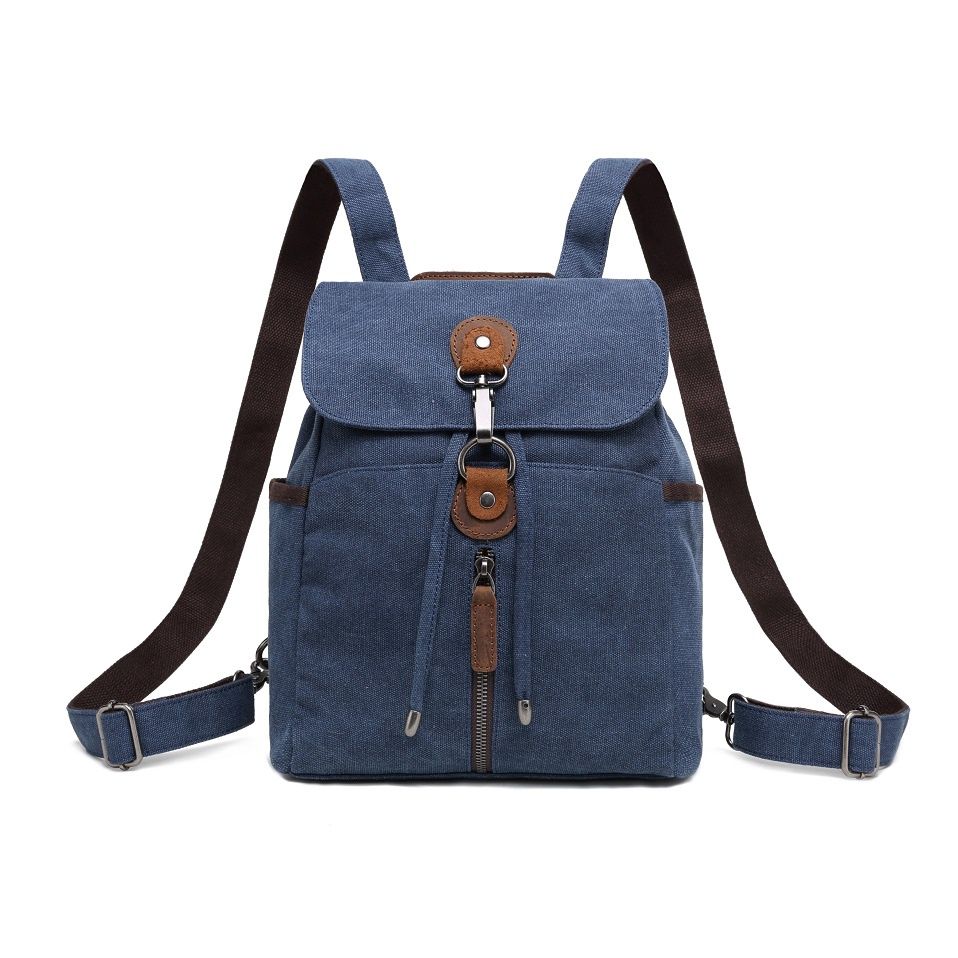 Multifunctional Canvas Backpack - Blue