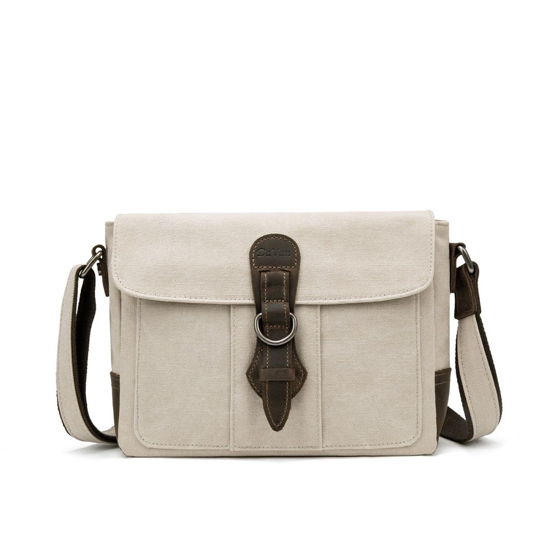 Canvas Shoulder Buckle Bag - Cream
