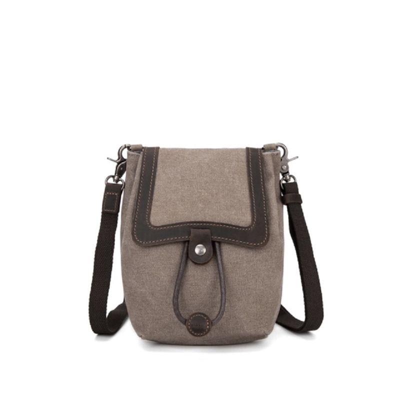 Multifunctional Canvas Sling Bag flap -  Khaki