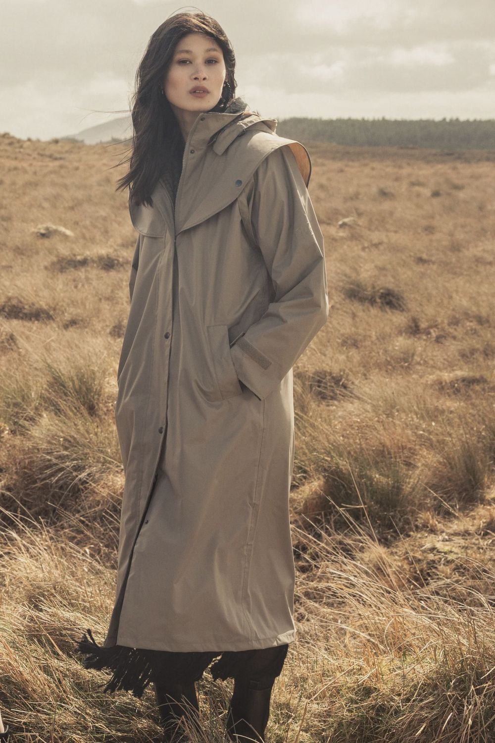 Malvern Long Raincoat - Chinchilla