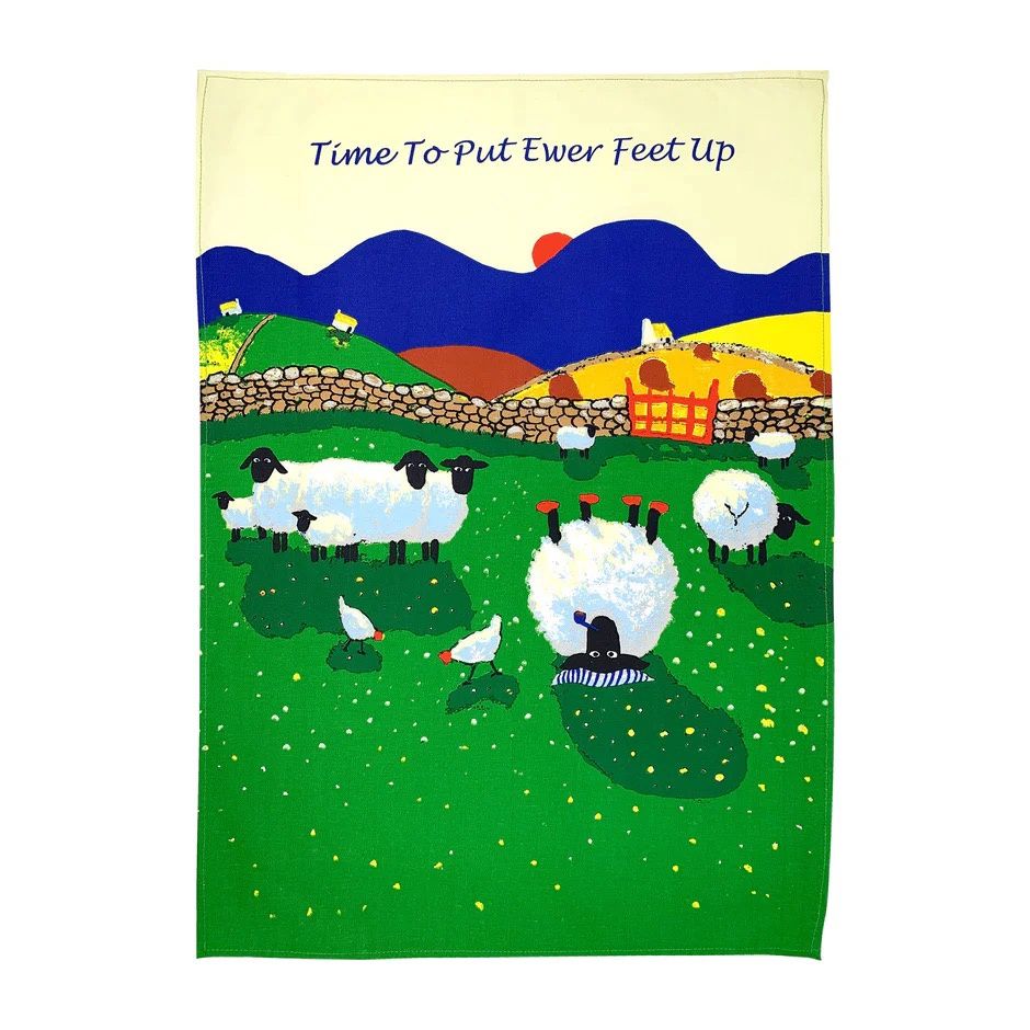 Thomas Joseph Tea Towel- Time to Put Ewer Feet Up