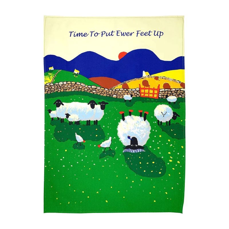 Thomas Joseph Tea Towel- Time to Put Ewer Feet Up