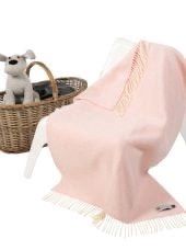 Irish Cashmere Baby Blanket - Baby Pink