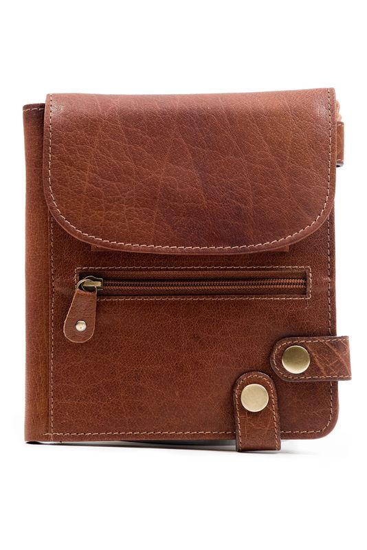 Leather Security Purse - Tan