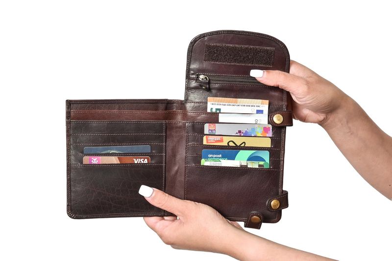 Leather Security Purse - Tan