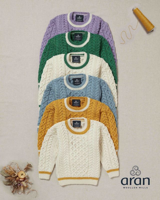 Childrens Sweater with Stripe Detail - White/Kiwi