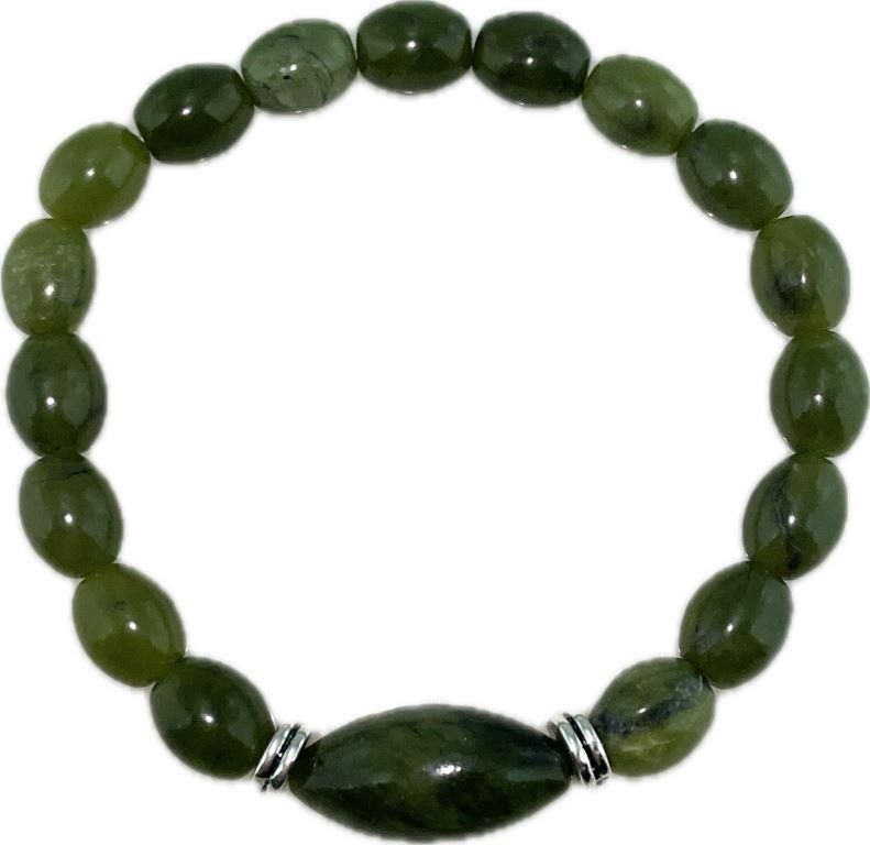 Connemara Marble-Carved Bead Bracelet