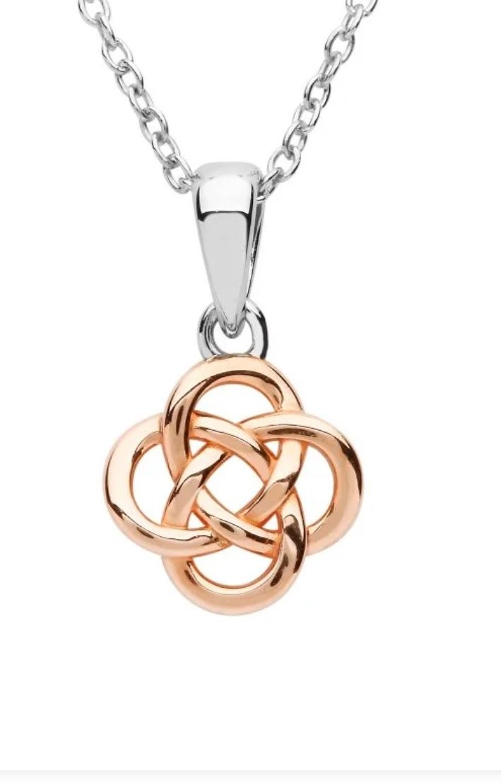 Sterling Silver &amp; Rose Gold Celtic Pendant