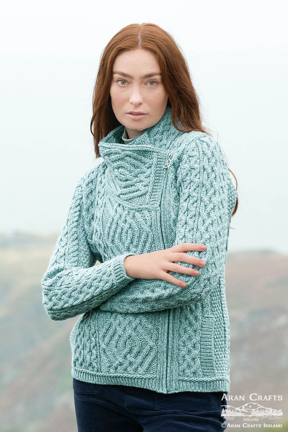 Shannon Cable Knit Side Zip Short - Mermaid