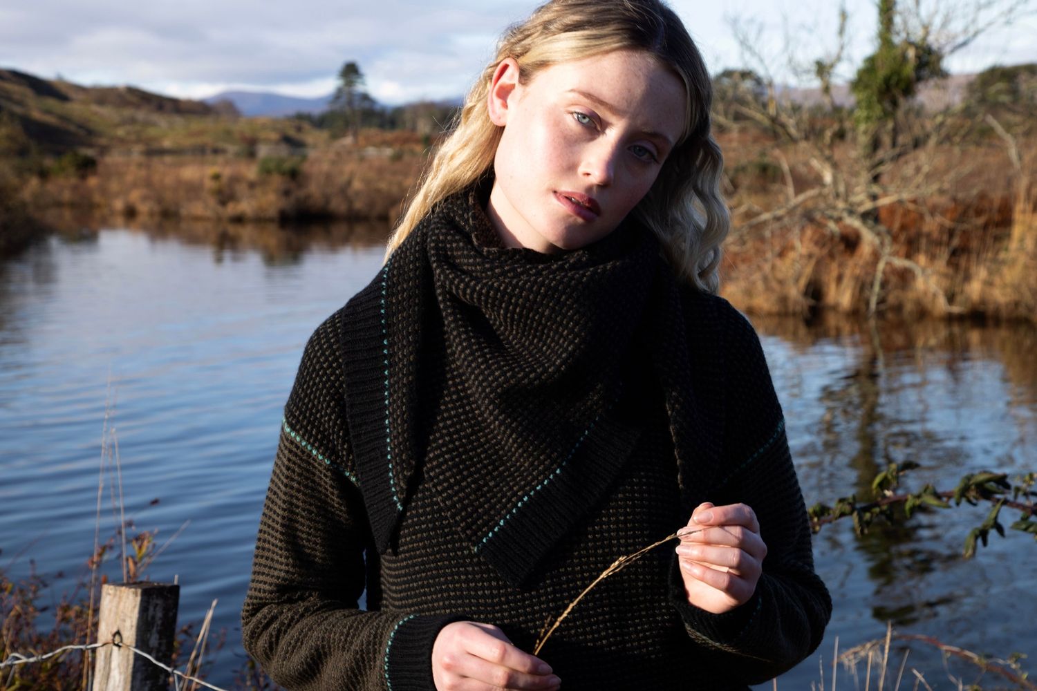 Triangle Scarf - Black Olive