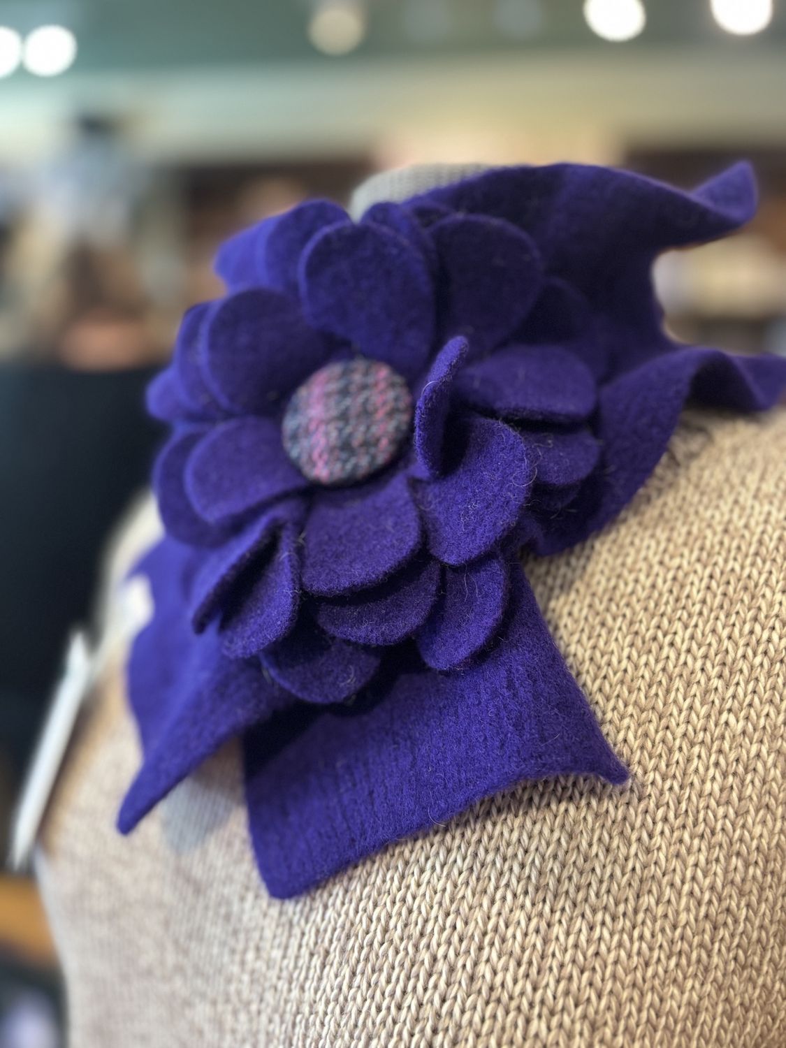 Floral Collar Scarf - Purple