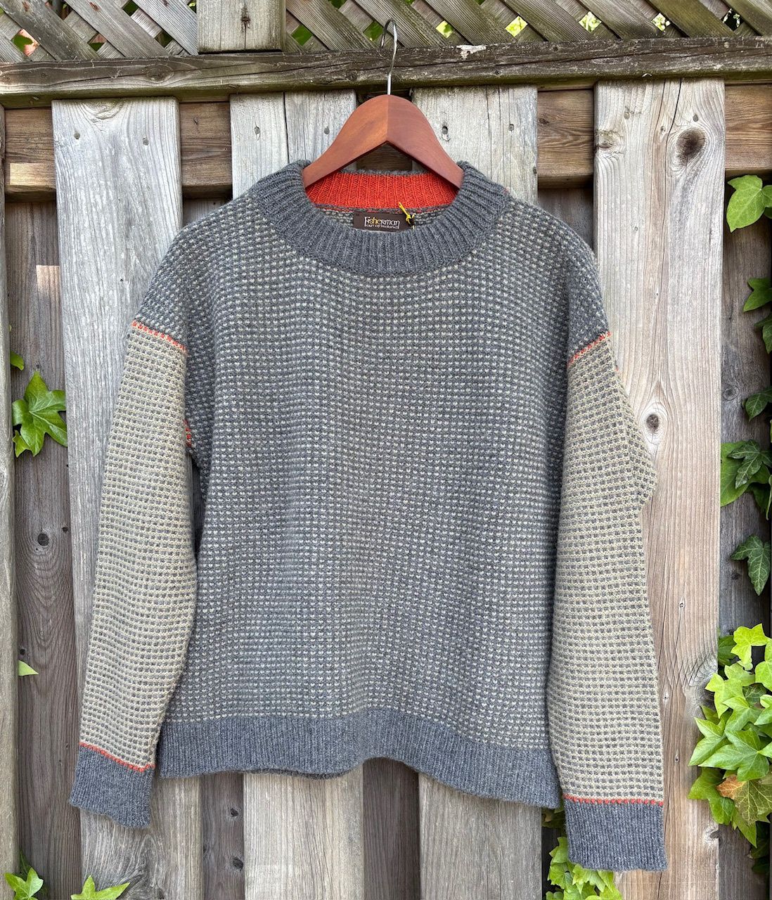 Birds Eye Stitch Crew Neck - Grey Sand