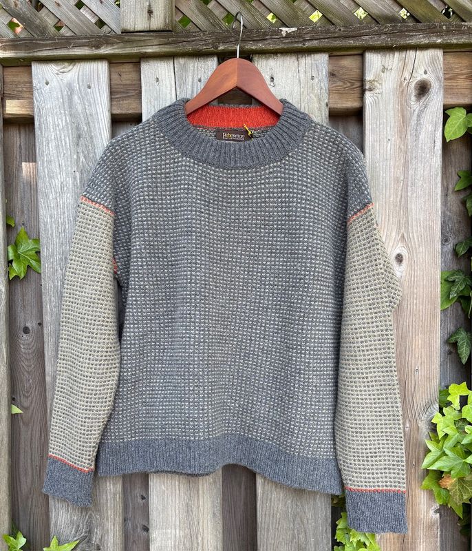 Birds Eye Stitch Crew Neck - Grey Sand