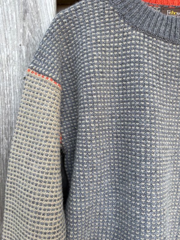 Birds Eye Stitch Crew Neck - Grey Sand
