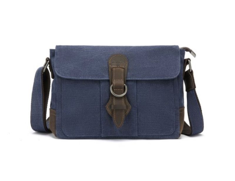 Canvas Shoulder Buckle Bag Blue
