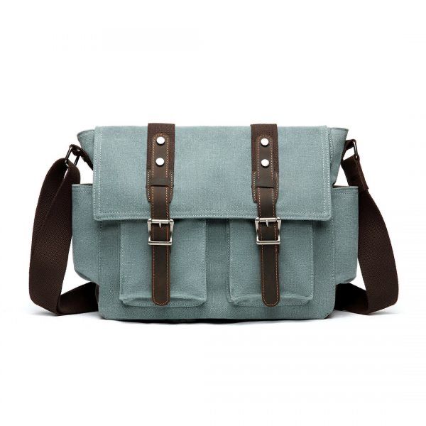 Canvas Messenger Bag Turquoise