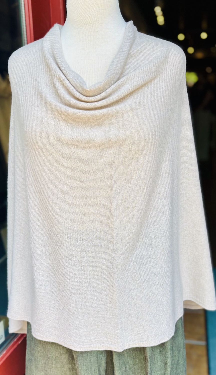 Wool &amp; Cashmere Poncho - Beige