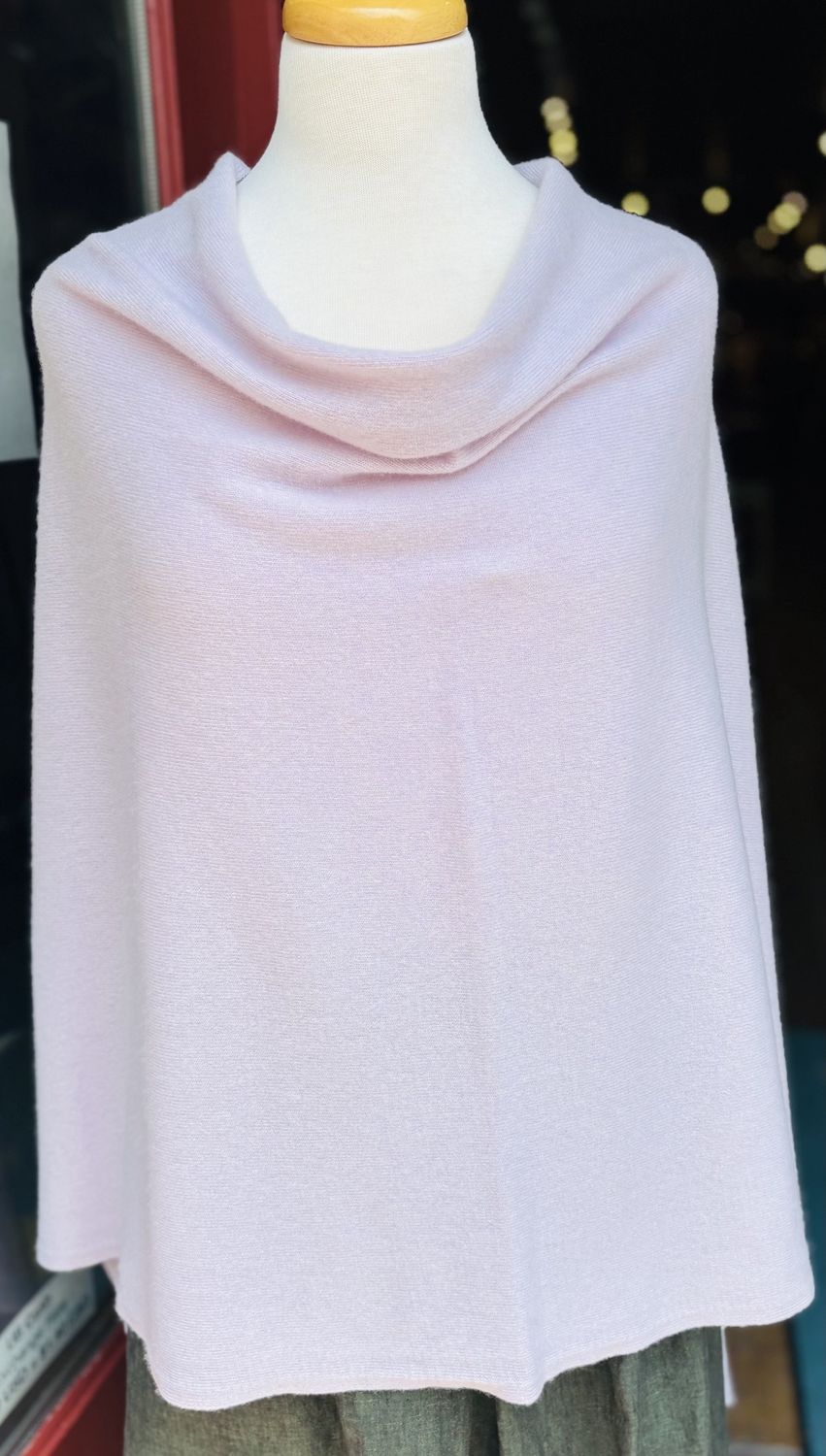 Wool &amp; Cashmere Poncho - Lilac