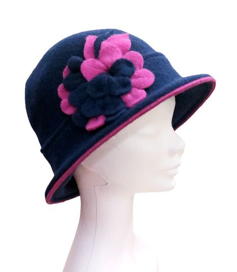 Adult Cloche Hat - Dark Blue