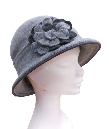 Cloche Hat - Light Grey