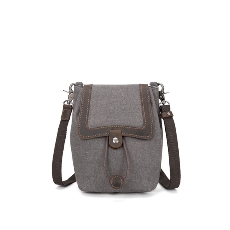 Multifunctional Canvas Sling Bag flap - Charcoal