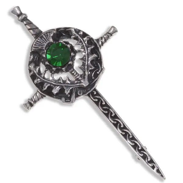 Sword &amp; Thistle Kilt Pin