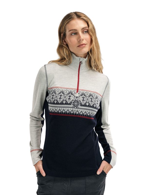 Moritz Superfine Women’s Sweater- Navy White Raspberry